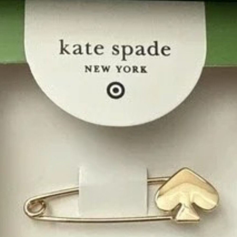 Kate Spade X Target Spade Brooch Gold Pin, New in Box